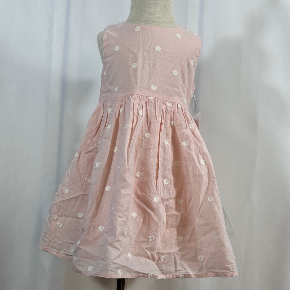 Tahari Light Pink Sleeveless Polka Dot Dress